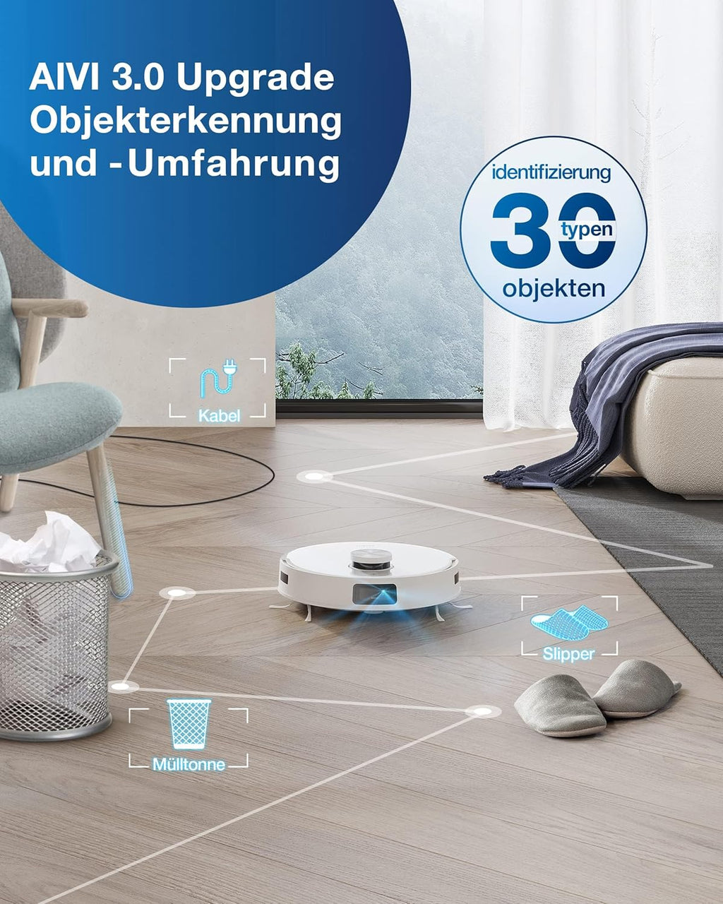 ECOVACS DEEBOT X2 Combo Saugroboter mit Wischfunktion 8700Pa mit Handstaubsauger, doppelte automatische Leerung, 15mm Mopp-Hebesystem, selbstreinigender Roboterstaubsauger, Heiwasser-Moppreinigung