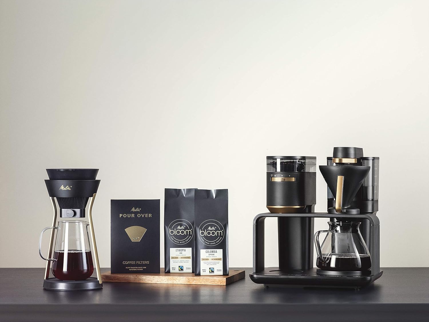 Melitta EPOS Macchina da caffè con macinacaffè, nero-argento