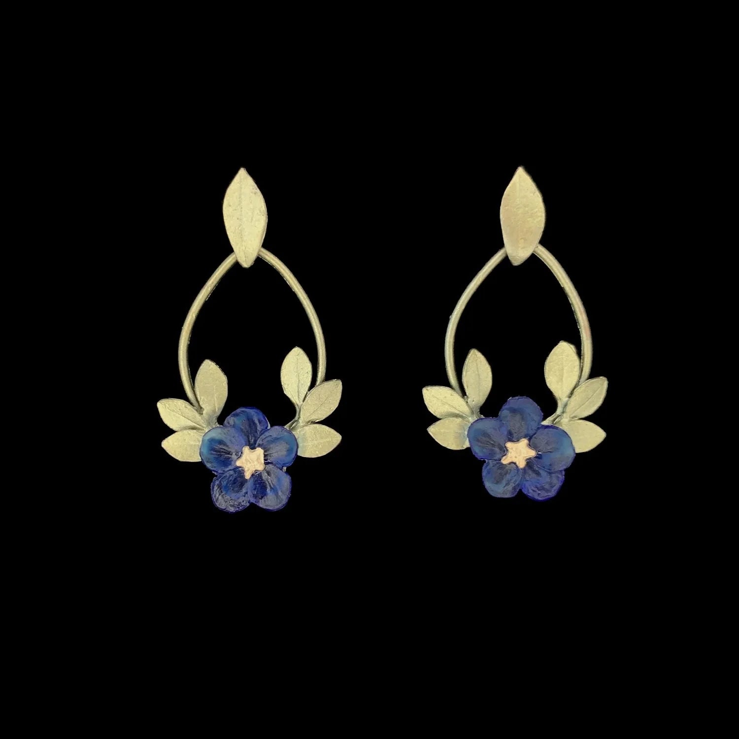 Orecchini a perno ovali Forget-me-not primaverili