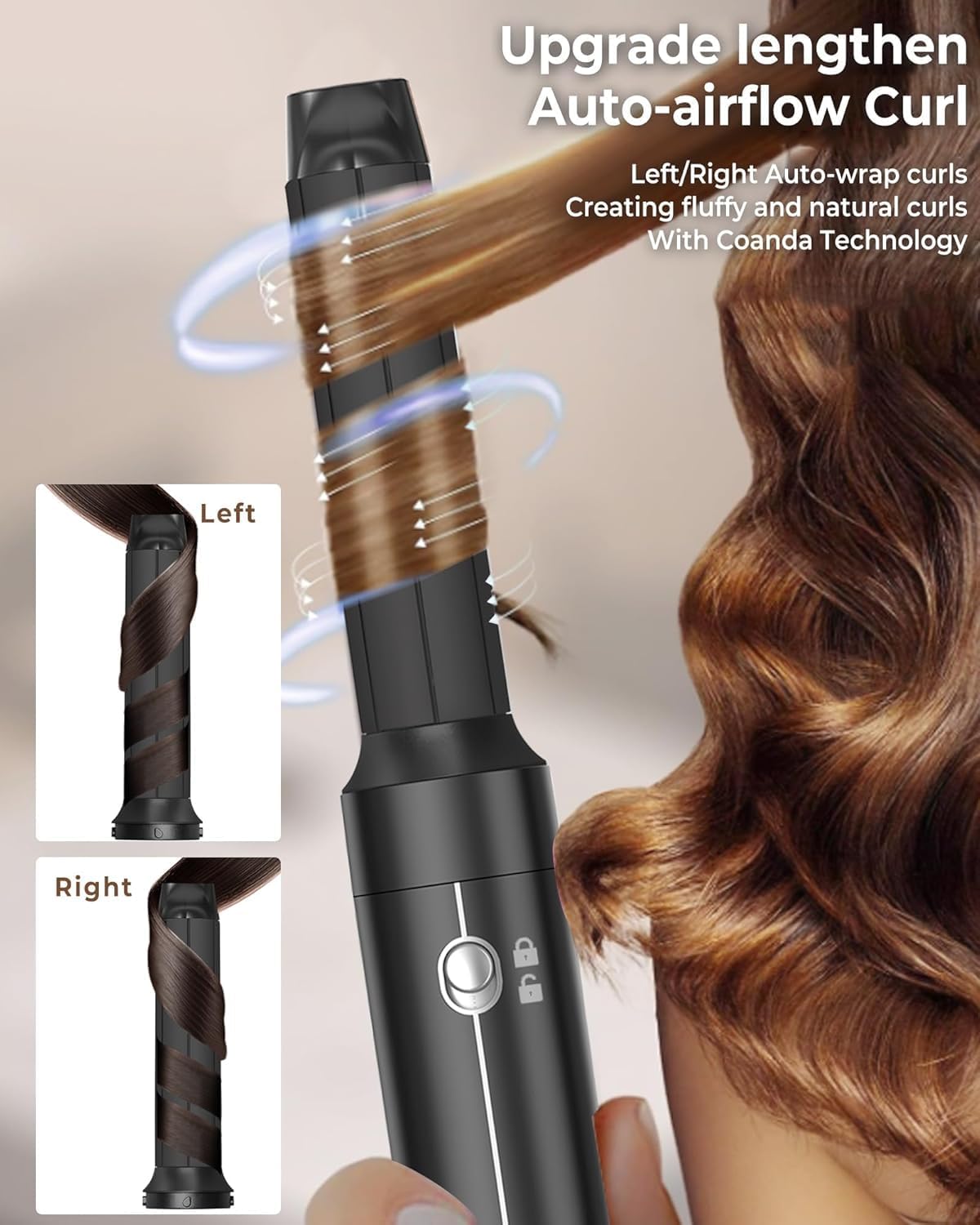 Asciugacapelli Air Styler 7 In 1, Motore ad Alta Velocità 110000 giri/min, Spazzola ad Aria Calda Con 7 Accessori, Asciugare, Lisciare, Arricciare, Dare Volume, Massaggiare il Cuoio Capelluto, Cura Ionica (Bianco)
