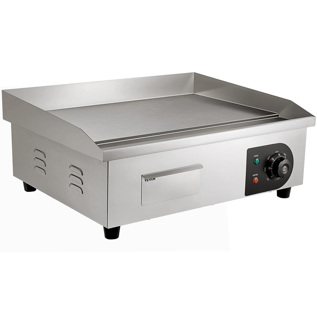 VEVOR Barbecue Elettrico 54 x 30 cm, Piastra Elettrica 3000W, Piastra di Cottura Commerciale in Ferro, Temperatura Regolabile 50 – 300 °C, Facile da Pulire per Barbecue