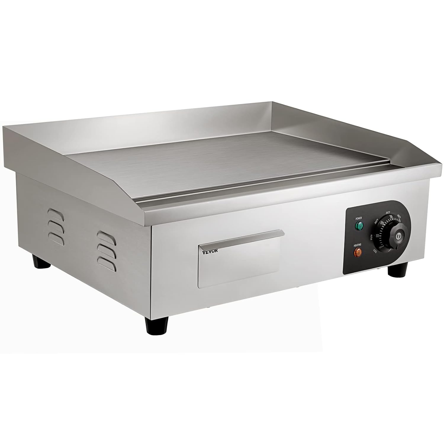 VEVOR Barbecue Elettrico 54 x 30 cm, Piastra Elettrica 3000W, Piastra di Cottura Commerciale in Ferro, Temperatura Regolabile 50 – 300 °C, Facile da Pulire per Barbecue