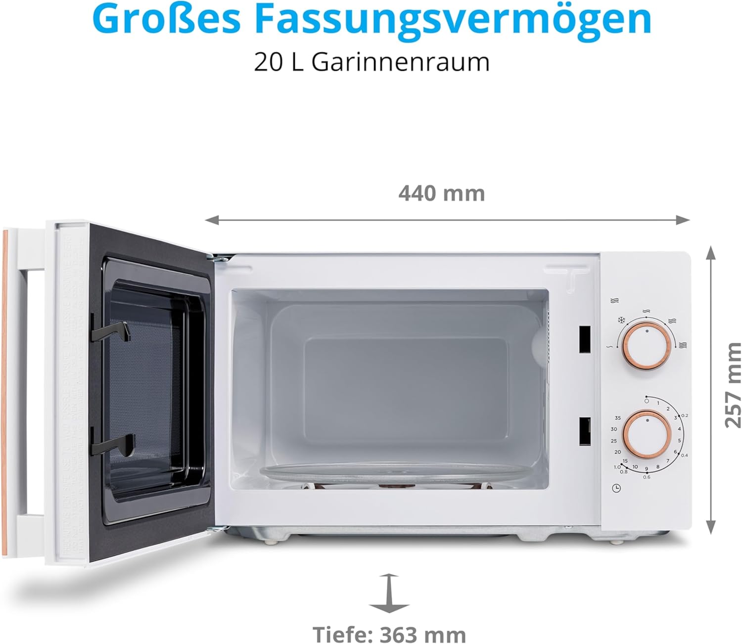 MEDION Mikrowelle, ca. 700 Watt Leistung, ca. 17 Liter Kapazitt, 6 Stufen, Auftaufunktion, MD 15644, schwarz/silber