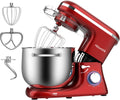 Howork Küchenmaschine Knetmaschine, 1500W leistungsstark 8L Tilt-Head Gerusche Knetmaschine, 6-stufige Geschwindigkeit Teigmaschine mit Rührbesen, Knethaken, Spritzschutz, Schlger (8L, schwarz)…