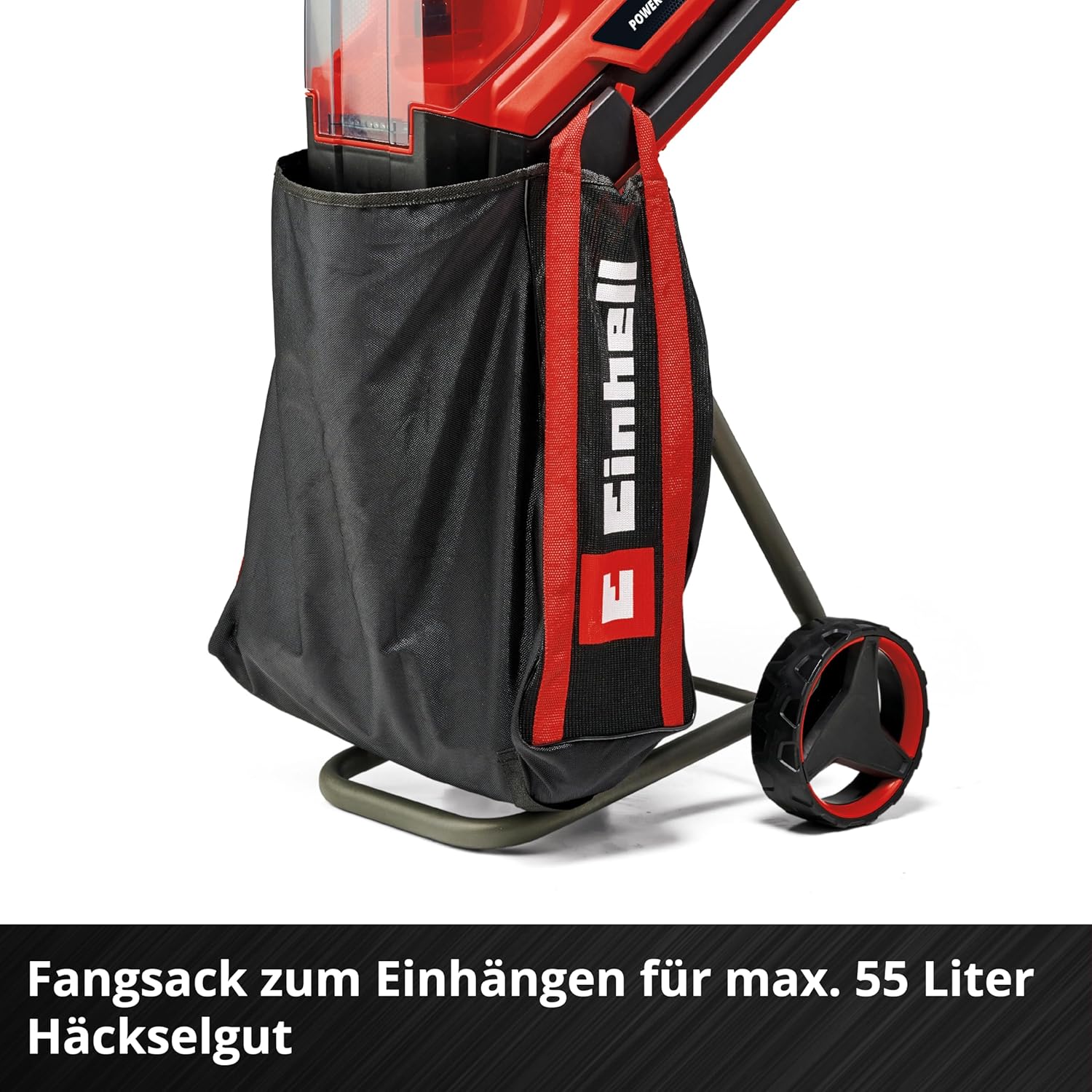 Einhell Trituratore a batteria REDAXXO 36/25 Power X-Change (36 V, spessore max. rami 25 mm, 3 lame reversibili in acciaio, sacco di raccolta da 55 L, impugnatura per il trasporto, pressore)