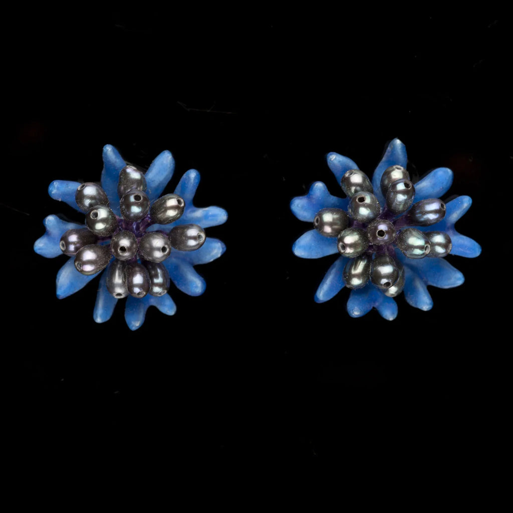 Fiordaliso blu - Orecchini a perno