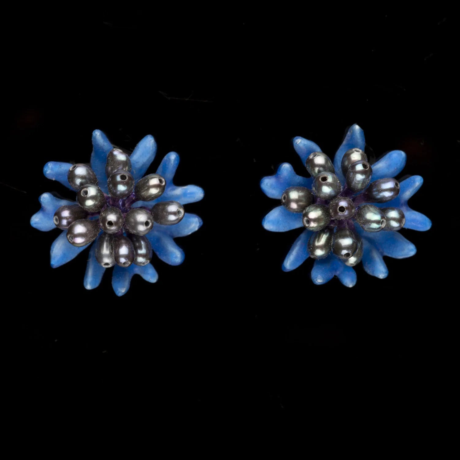 Fiordaliso blu - Orecchini a perno