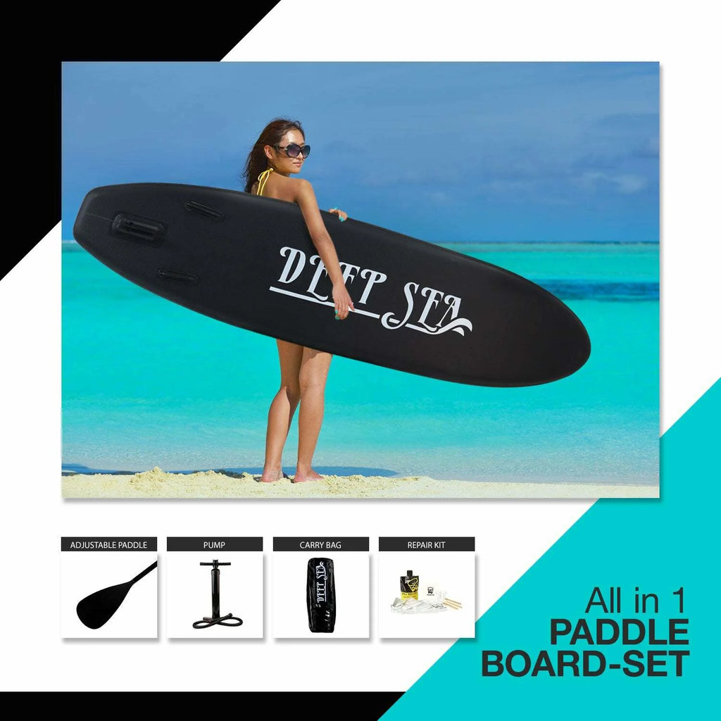 Set SUP Board Deep Sea Pro (300cm), nero