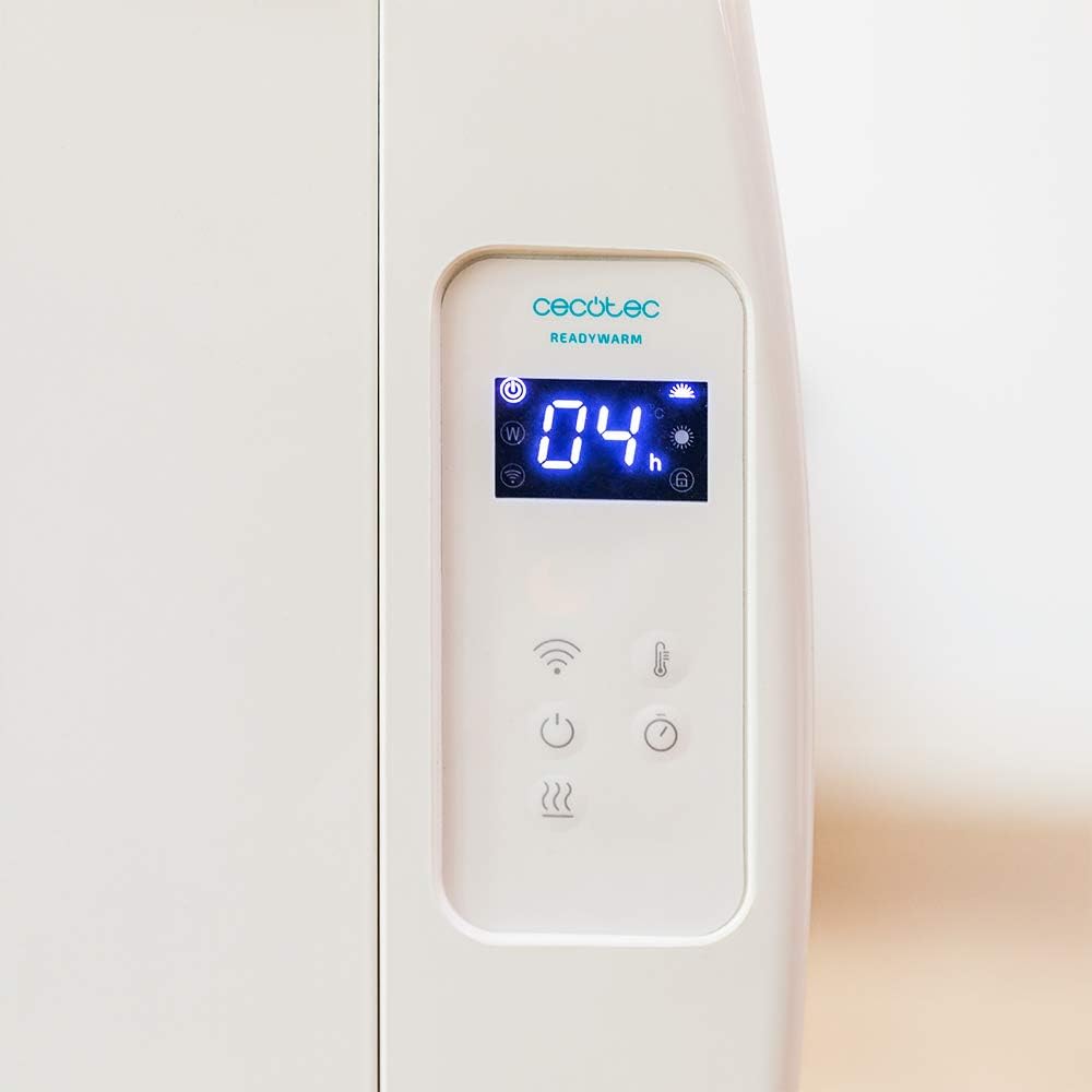 Cecotec Radiatore ad olio con telecomando ReadyWarm 2500 Thermal. 1800 W, 12 elementi in alluminio, display LCD, 3 modalità di riscaldamento, timer, design sottile, protezione contro il surriscaldamento Overprotect System
