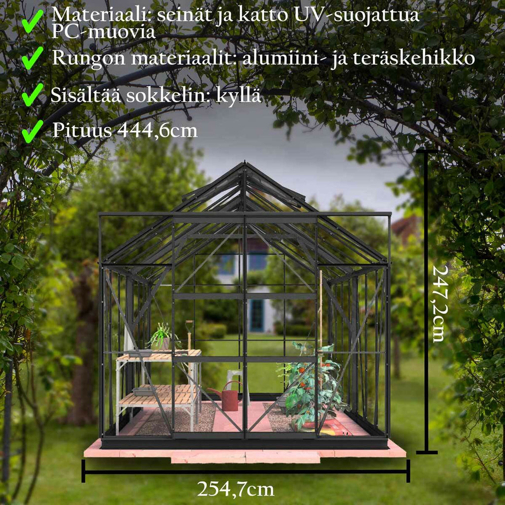 Lykke Gewchshaus Hybrid 11,3m2, schwarz