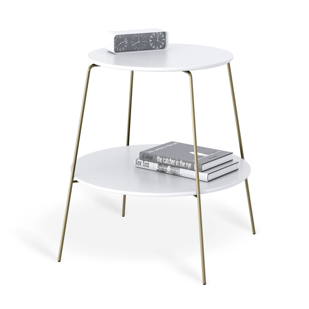 Beistelltisch & Nachttisch DOSNIVELES Reinwei Gold-Messing