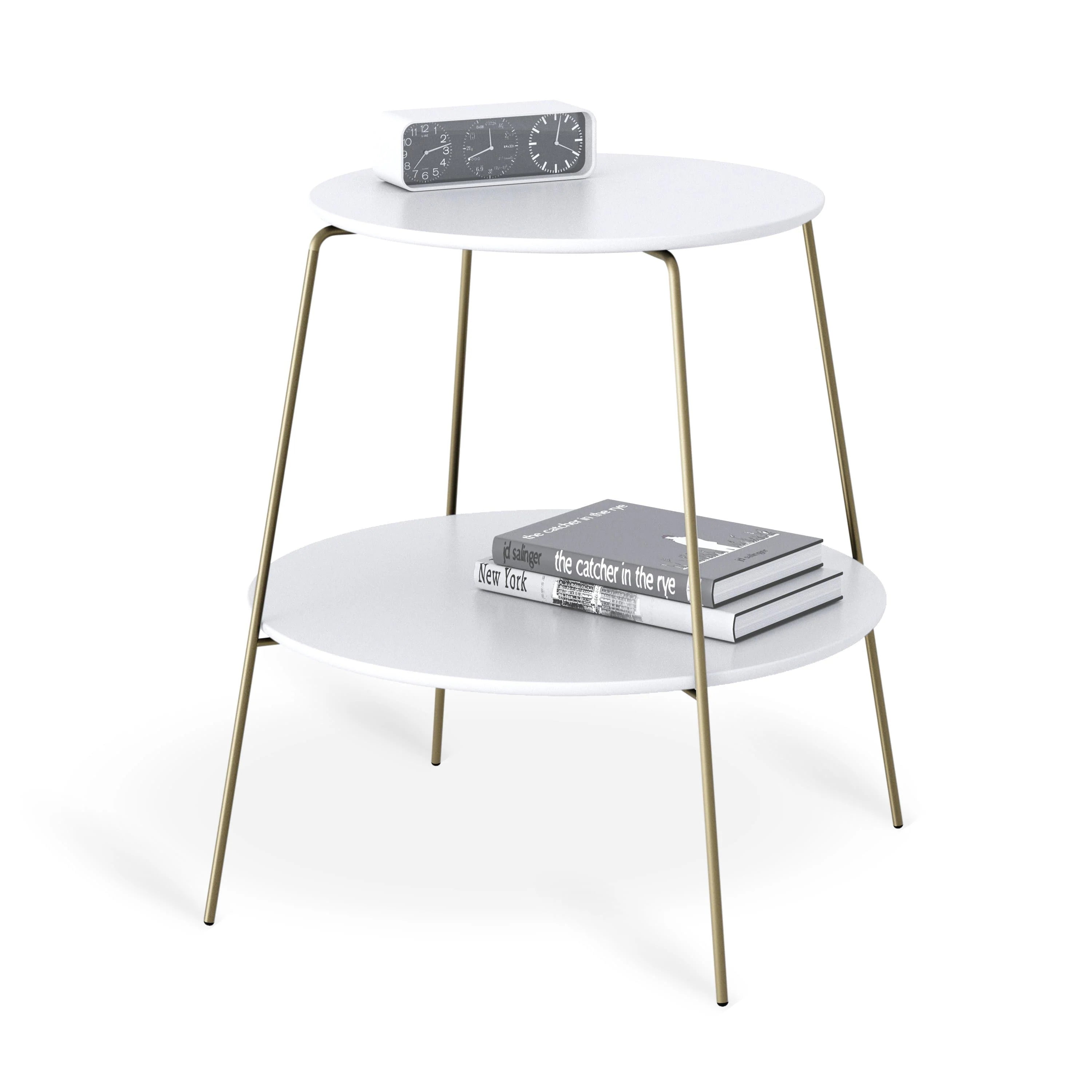 Beistelltisch & Nachttisch DOSNIVELES Reinwei Gold-Messing