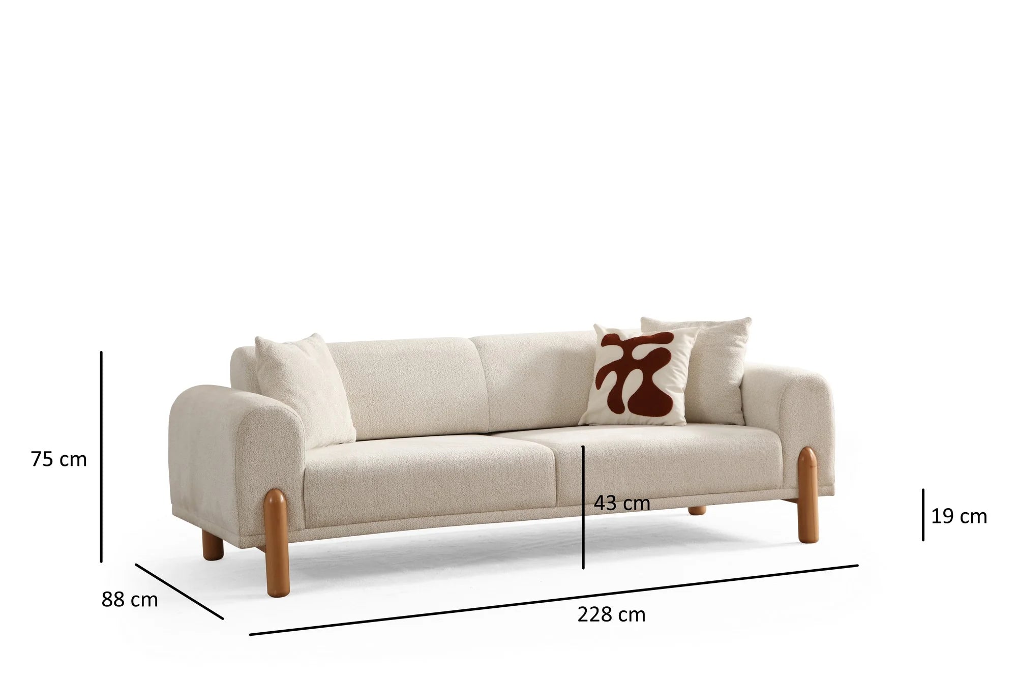 Divano Letto Lyke a 3 Posti - Crema