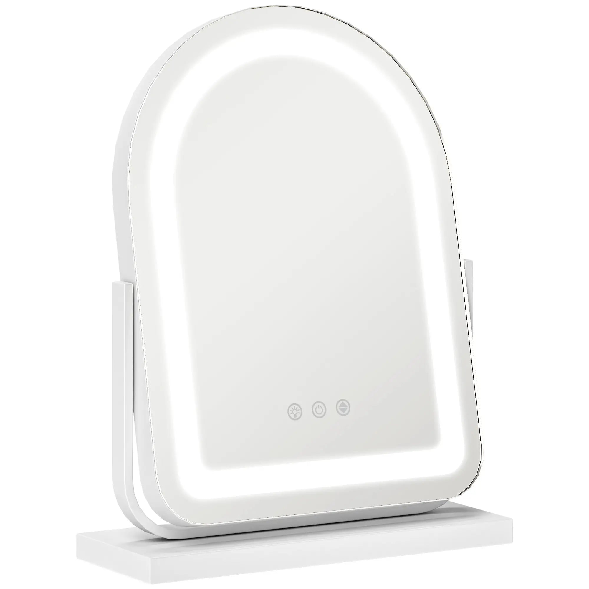 HOMCOM Specchio per Trucco con Illuminazione LED Controllo Touch Bianco