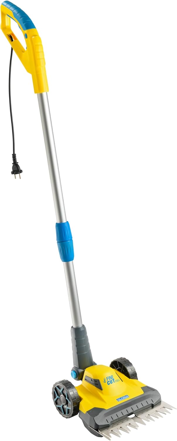 GLORIA Tagliaerba e Bordatore Elettrico FineCut 230V - complemento per robot tagliaerba e tosaerba a batteria/tagliabordi | Larghezza di taglio 25cm | Angolo del manico regolabile | soluzione perfetta per piccole superfici di prato