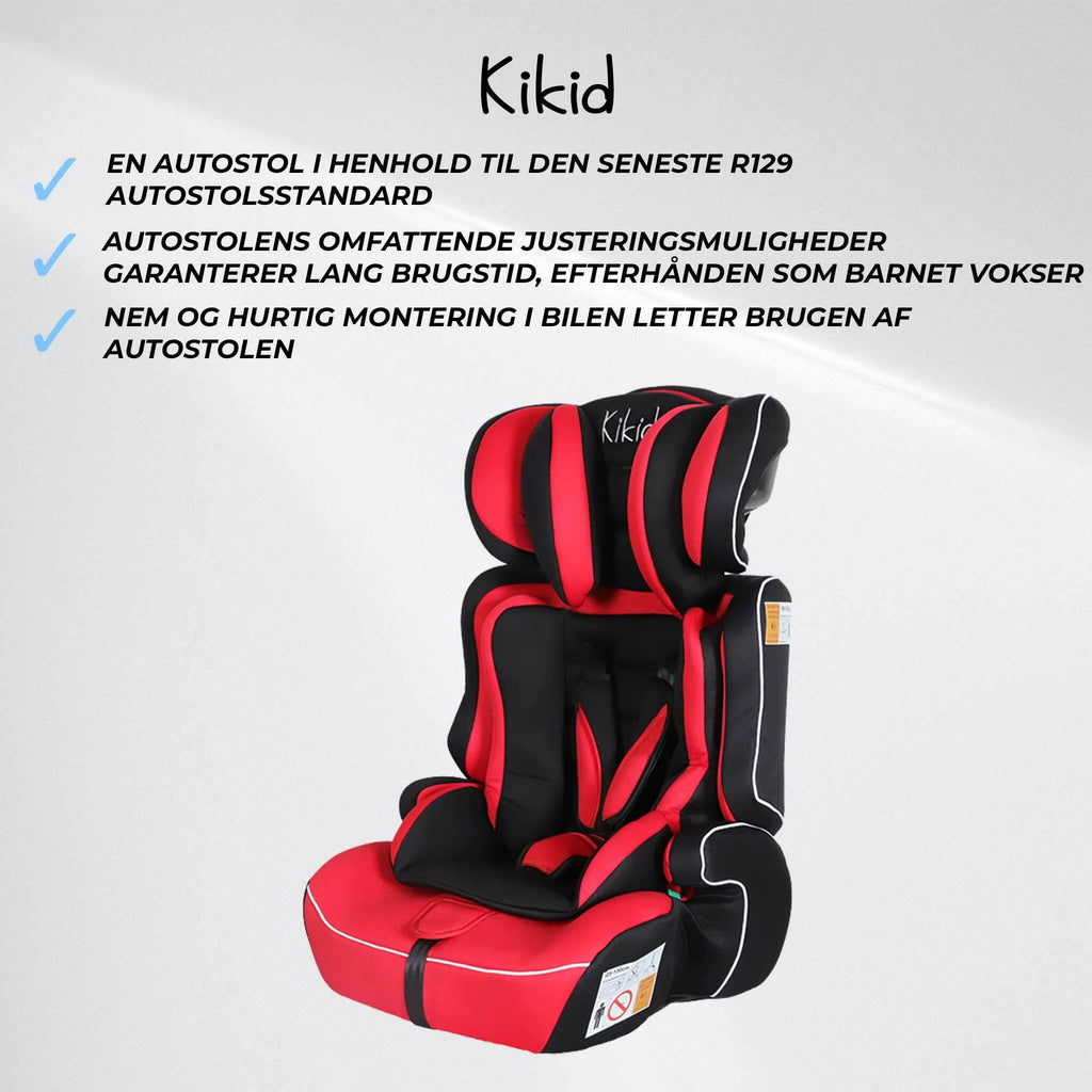 Kikid Kindersitz Basic 76-150cm R129, schwarz rot