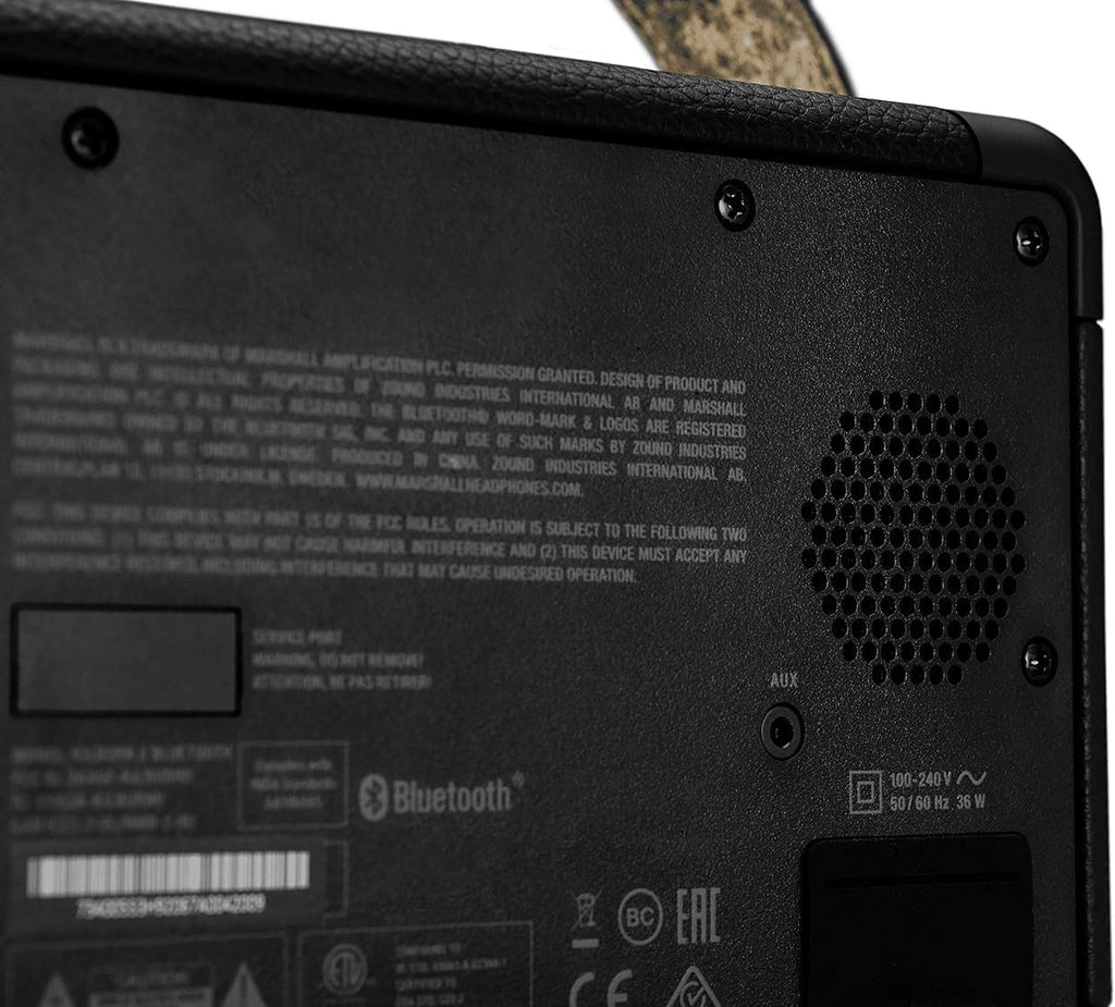 Marshall Kilburn II Altoparlante Portatile Bluetooth Resistente all'Acqua, Senza Fili - Nero e Ottone