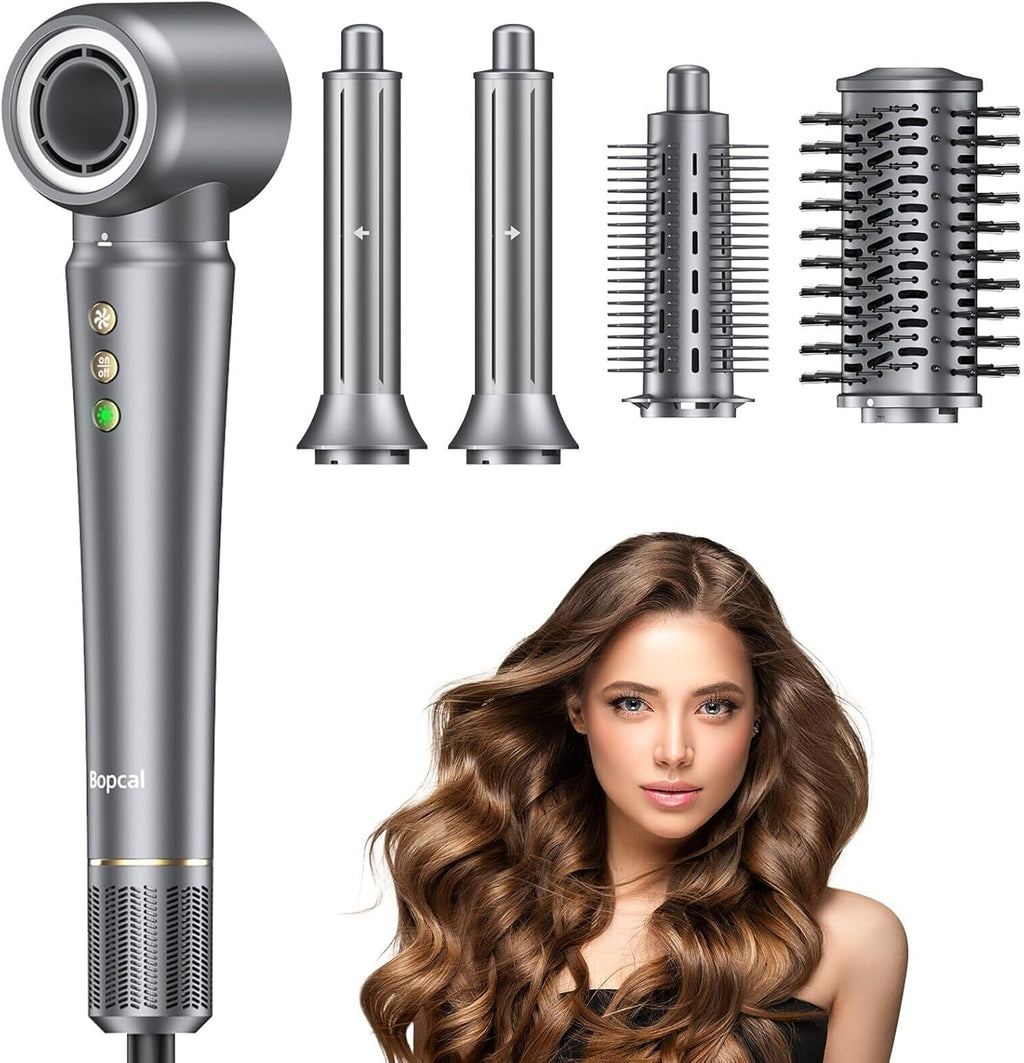 Asciugacapelli ionico 5 in 1 Airstyler 110.000 giri/min, Styler professionale per asciugatura rapida, Spazzola ad aria calda senza effetto crespo, Arricciacapelli automatico da 32 mm, Spazzola lisciante e spazzola volumizzante, Confezione regalo