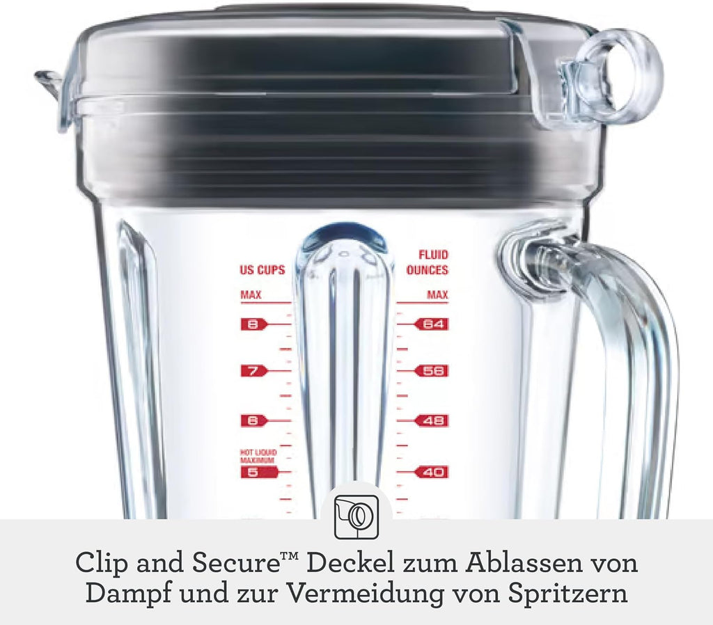 Sage - The Q - Schneller, leistungsstarker Mixer - 2400 W Standmixer, 4 One-Touch-Programme, 300 km/h Umdrehungsgeschwindigkeit - 2L Fassungsvermögen, 5 Geschwindigkeitsstufen - Smoked Hickory