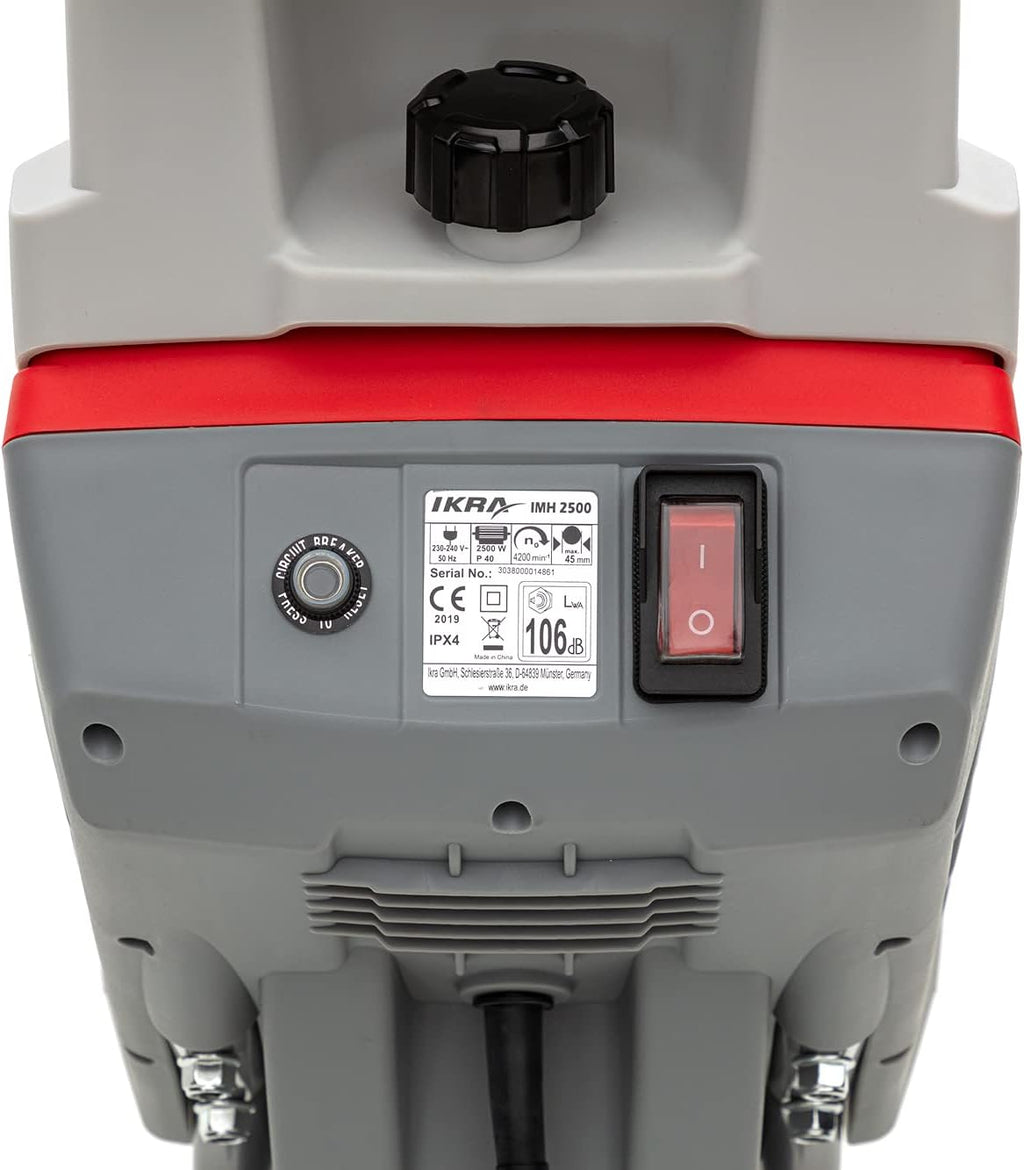 IKRA Elettro-biotrituratore a lame IMH 2500 incl. sacco di raccolta 45l 2.500W, lame reversibili a lunga durata