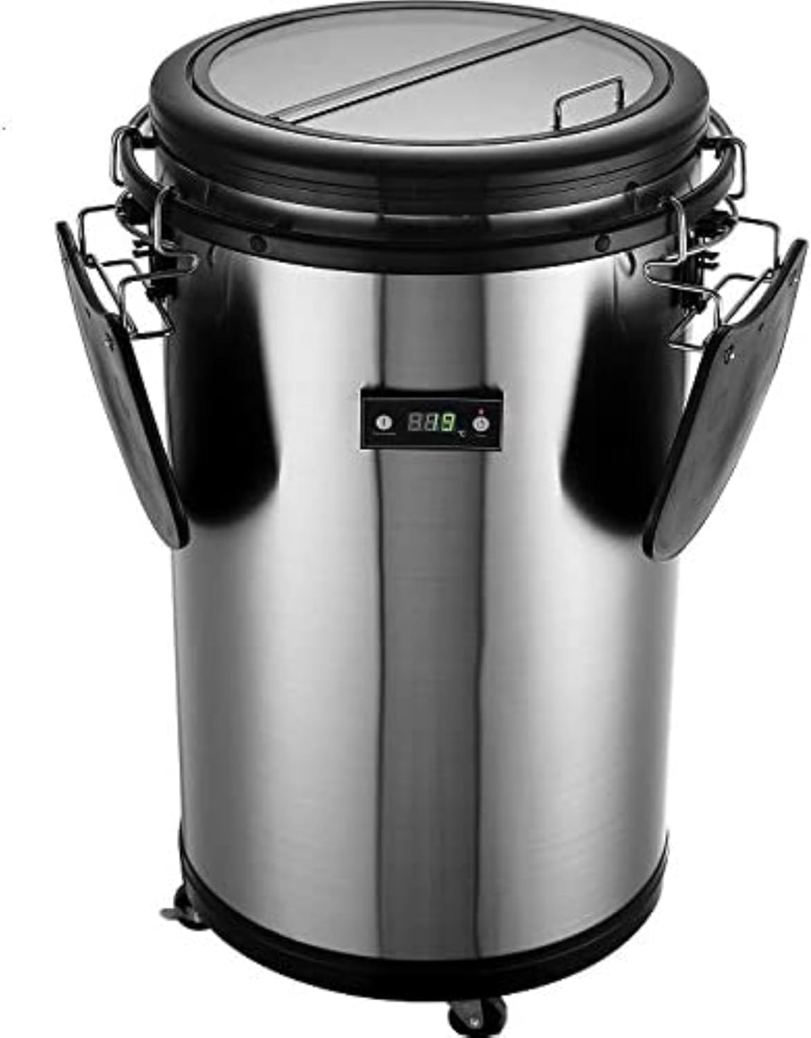 Fusto refrigerante Syntrox 50 l | Contenitore refrigerante | Fusto per bevande | Party cooler | Refrigeratore per bottiglie Salaron, per eventi, con coperchio in vetro, indicatore di temperatura, 75 Watt (Nero)