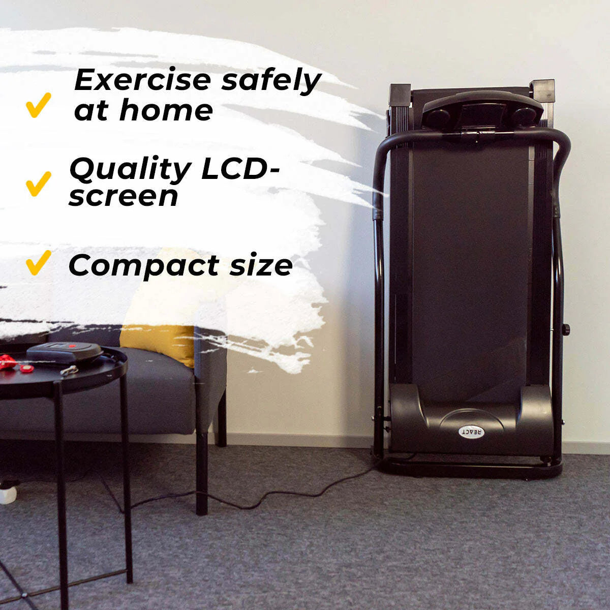 React Laufband, motorisiert, schwarz
