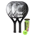 Set Core Padel Graphite, 2 racchette + palline