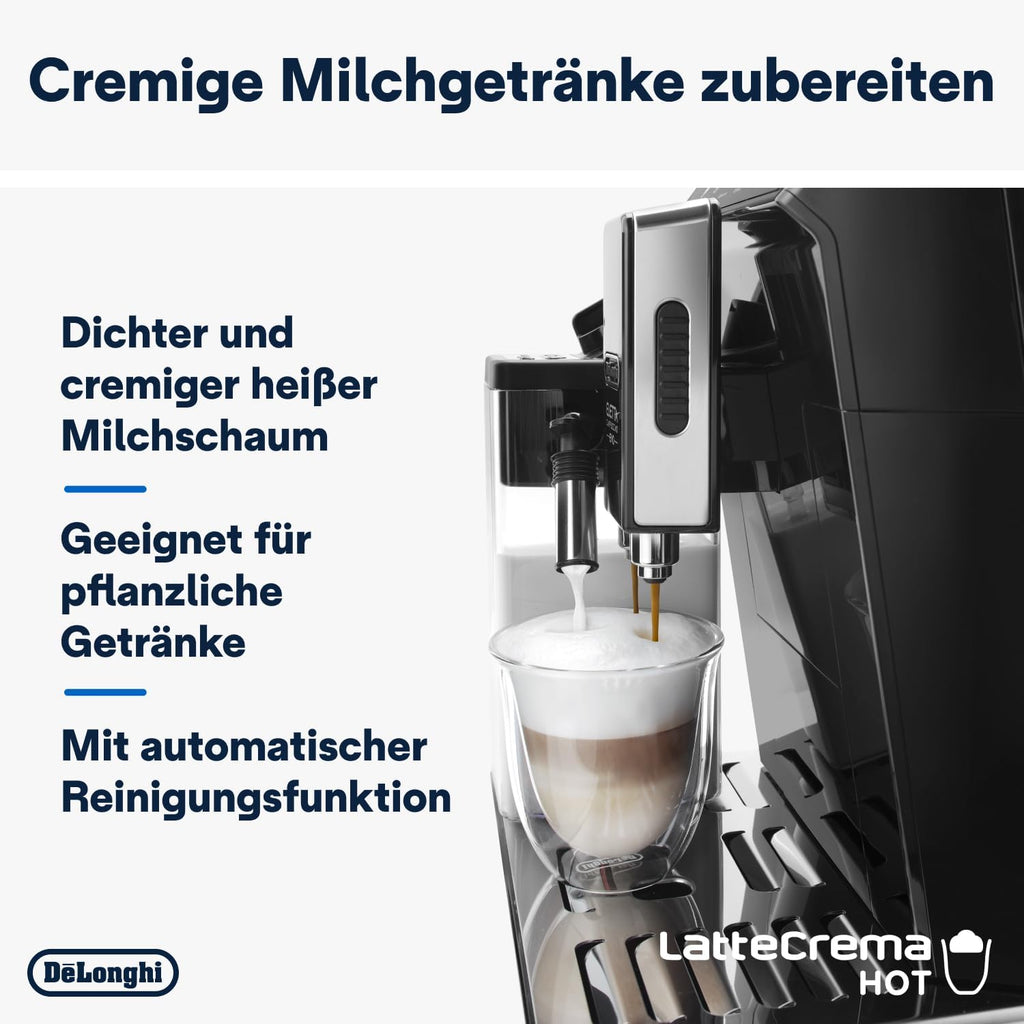 De'Longhi Eletta Evo ECAM 46.860.B Macchina automatica per caffè con sistema LatteCrema per il latte, cappuccino ed espresso con un solo tocco, display LCD e pulsanti a sfioramento, colore nero