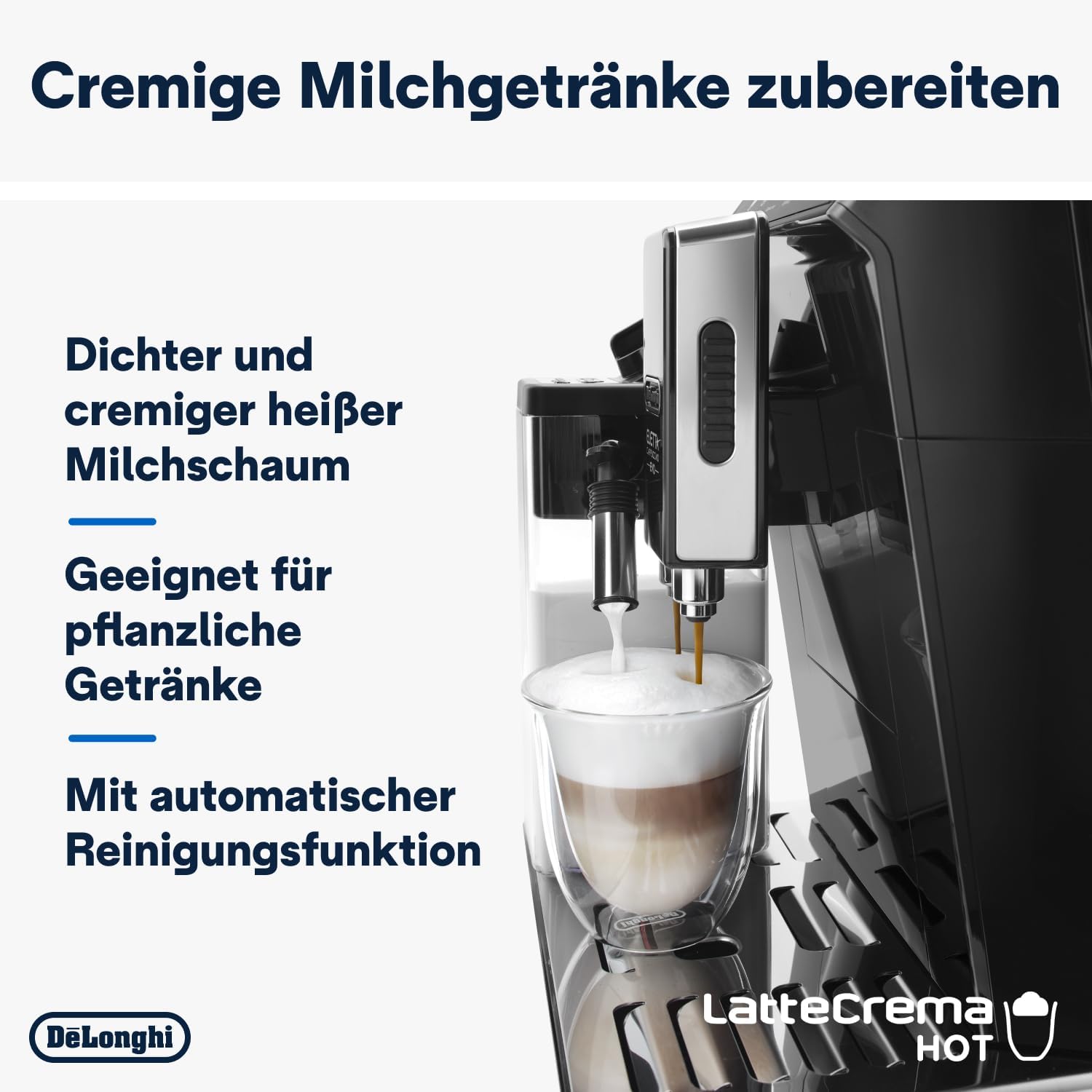 De'Longhi Eletta Evo ECAM 46.860.B Macchina automatica per caffè con sistema LatteCrema per il latte, cappuccino ed espresso con un solo tocco, display LCD e pulsanti a sfioramento, colore nero