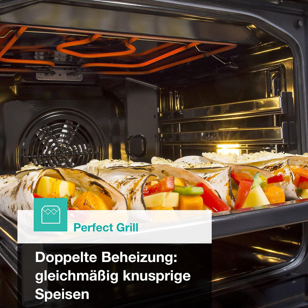 Gorenje GEIT5C61SPG Cucina indipendente con piano cottura a induzione, 50 cm, 70 litri, argento, PerfectGrill, AirFry, FrozenBake, Pizza Mode 300°C, AquaClean, Made in Europe, inox