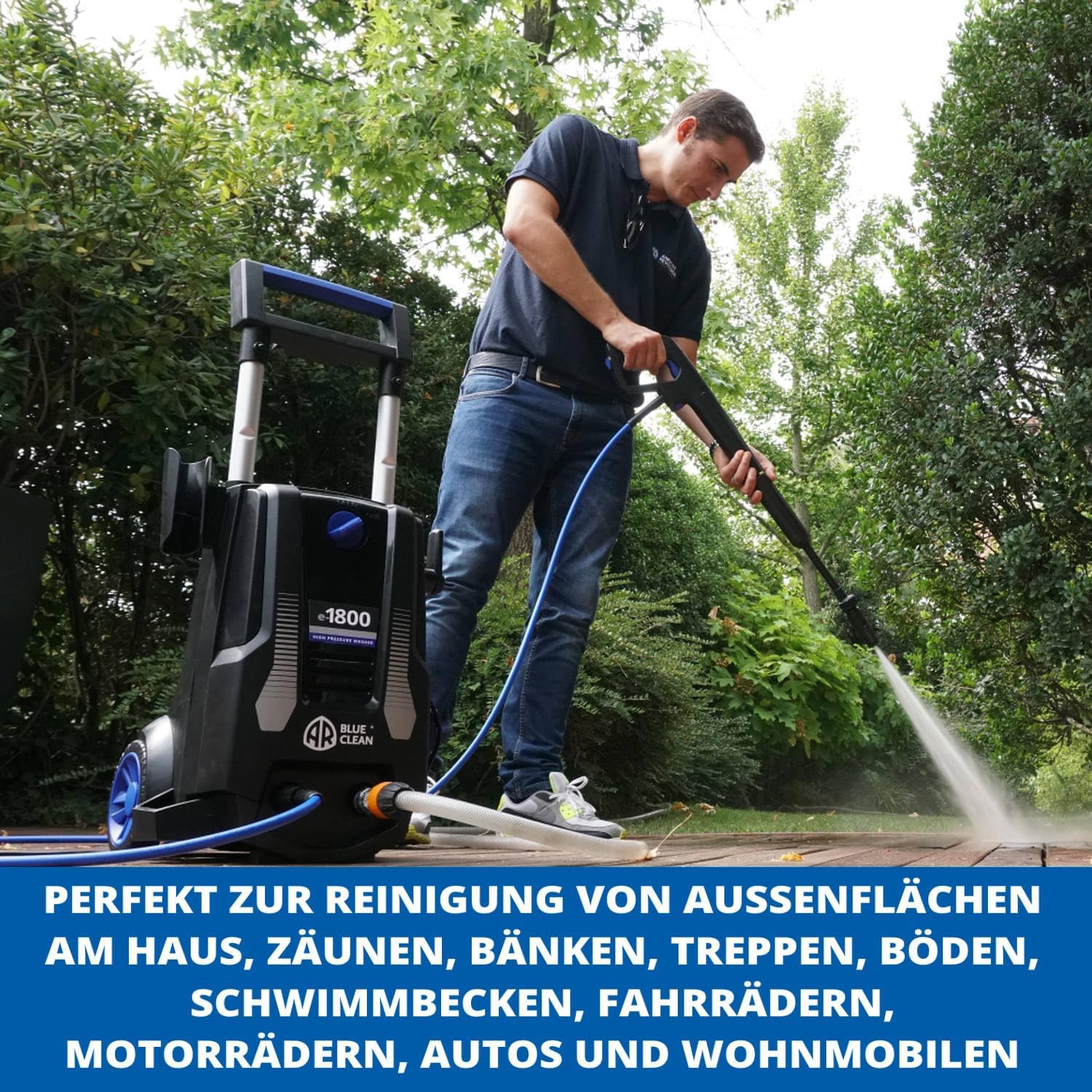 Idropulitrice AR Blue Clean e-4 TWINFLOW con sistema Dualtech (2500 W, 150 bar, 810 l/h)