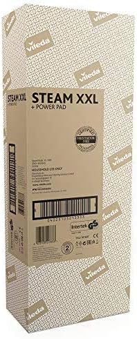 Vileda Steam XXL Power Pad Pulitore a Vapore, Scopa a Vapore per Tutti i Tipi di Pavimento, Eco-Confezione, Nero/Rosso, Taglia Unica