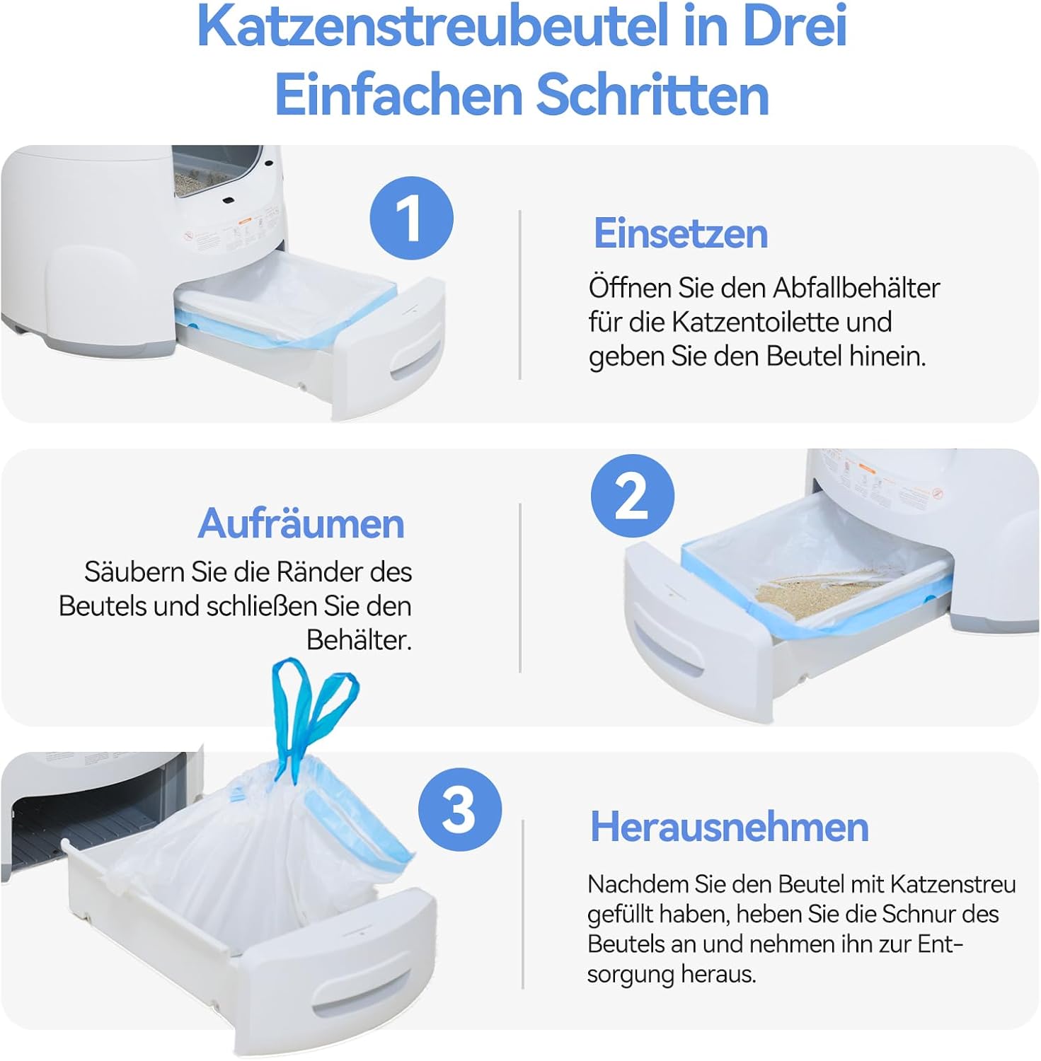 Amicura Cura 2 Selbstreinigende Katzentoilette, 360-Grad-Erkennung Intelligente Anti-Falle, App-Steuerung, 65L Katzenklo Selbstreinigend mit Offenem Dachfenster, Anti-Odor Große Elektrisches Katzenklo