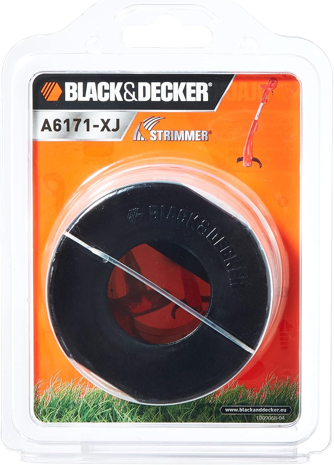 BLACK+DECKER Rasentrimmer mit Akku und Ladegerät Rasenkantenschneider Freischneider mit Fadenverlängerung auf Knopfdruck (18V 2,0Ah, 28 cm Schnittbreite) STC1820EPC
