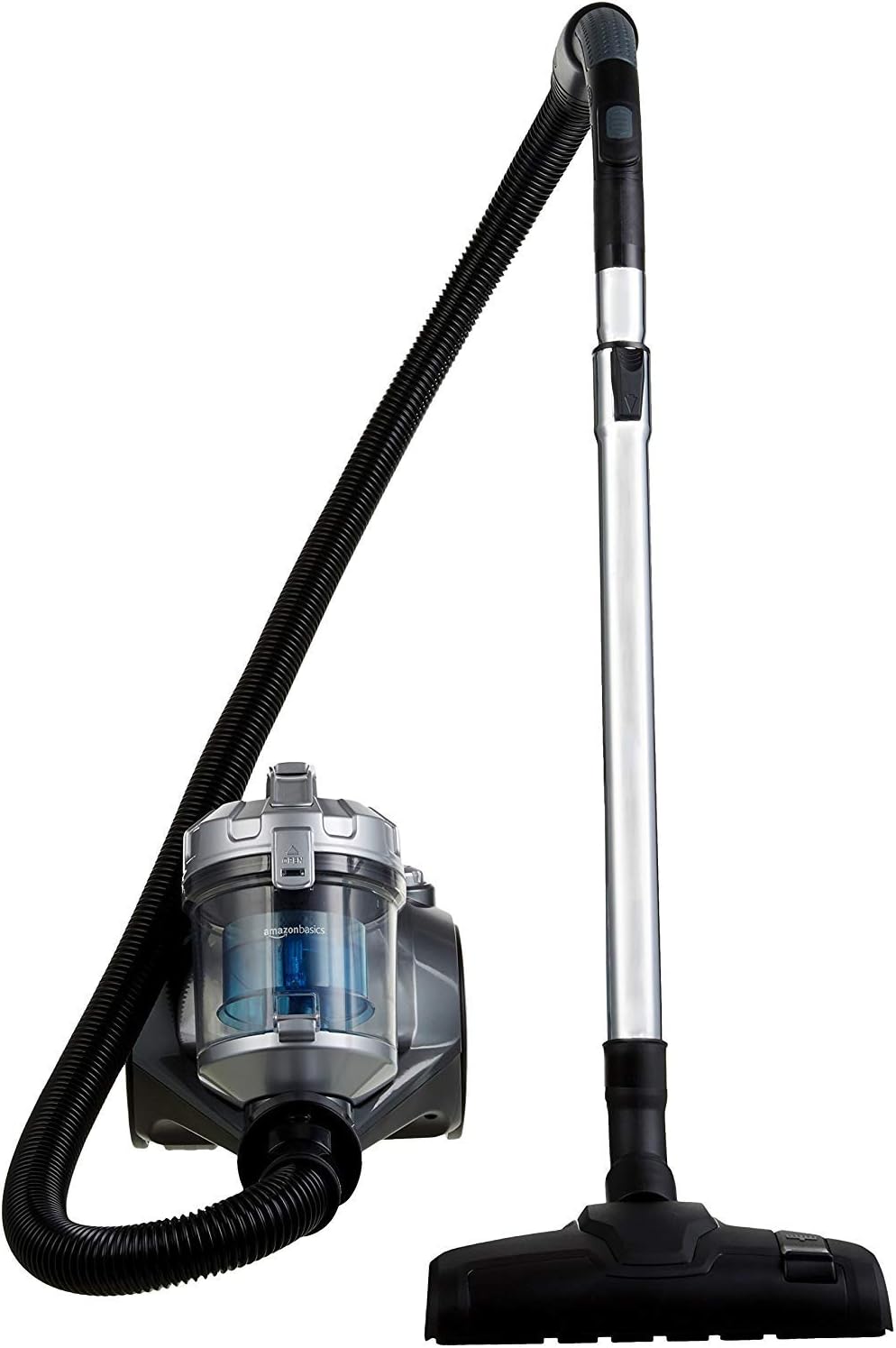 Amazon Basics - Aspirapolvere con sacchetto, potente, compatto e leggero, per pavimenti duri e tappeti, filtro HEPA, 700 W, 1,5 l, UE, nero