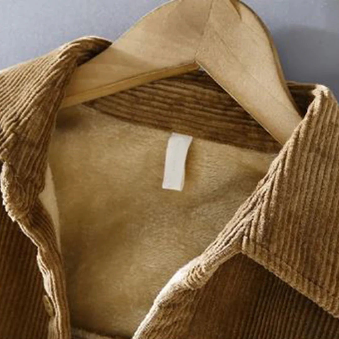 Camicia invernale da uomo in velluto a coste elegante