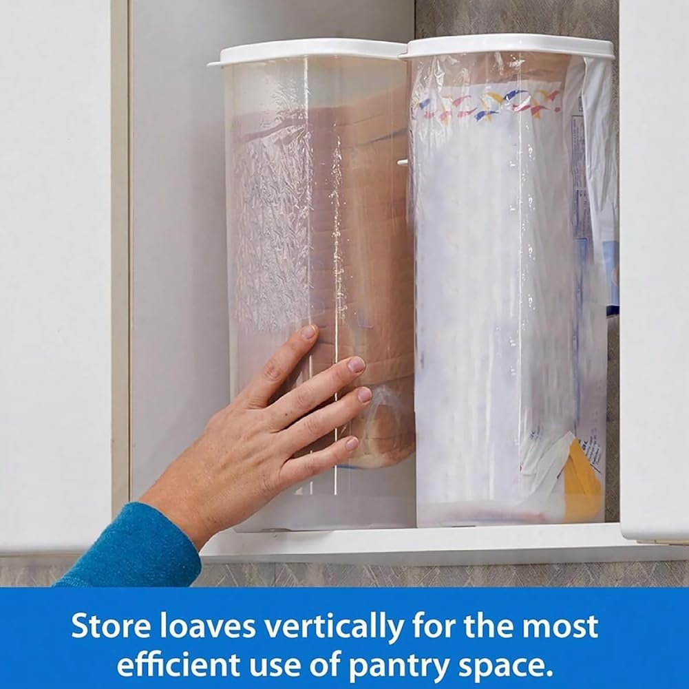 Tlilyy Scatola di pane trasparente in plastica, porta toast per la conservazione della freschezza con coperchio, contenitore per il pane croccante, contenitore per la conservazione del pane, facile da usare A
