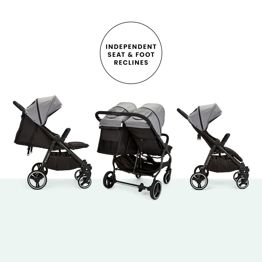Venus Max Doppel kinderwagen - adatto dalla nascita fino a 15 kg (circa 3 anni), passeggino doppio compatto, leggero, pieghevole, inclusi parapioggia e coprigambe (Biscuit)
