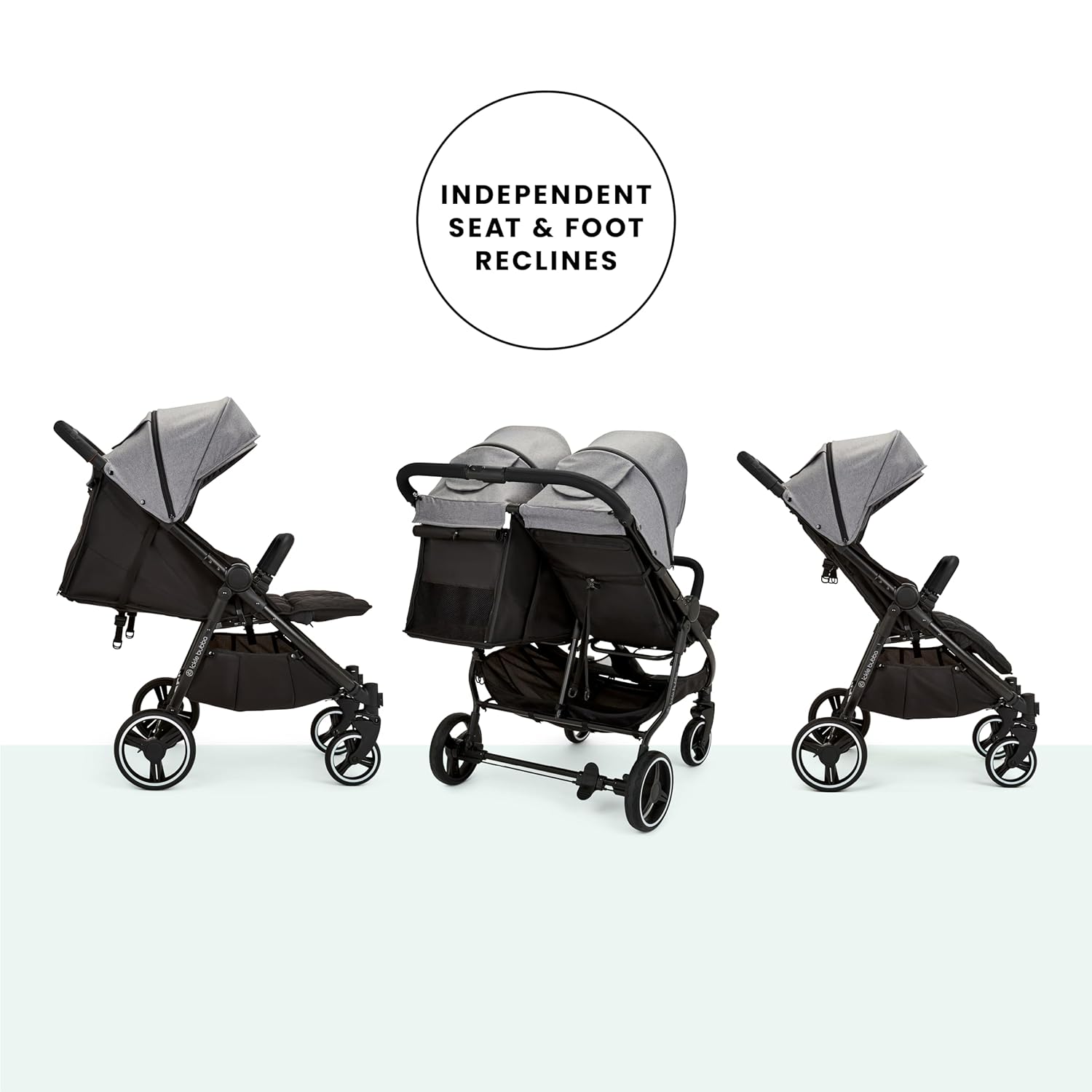 Venus Max Doppel kinderwagen - adatto dalla nascita fino a 15 kg (circa 3 anni), passeggino doppio compatto, leggero, pieghevole, inclusi parapioggia e coprigambe (Biscuit)