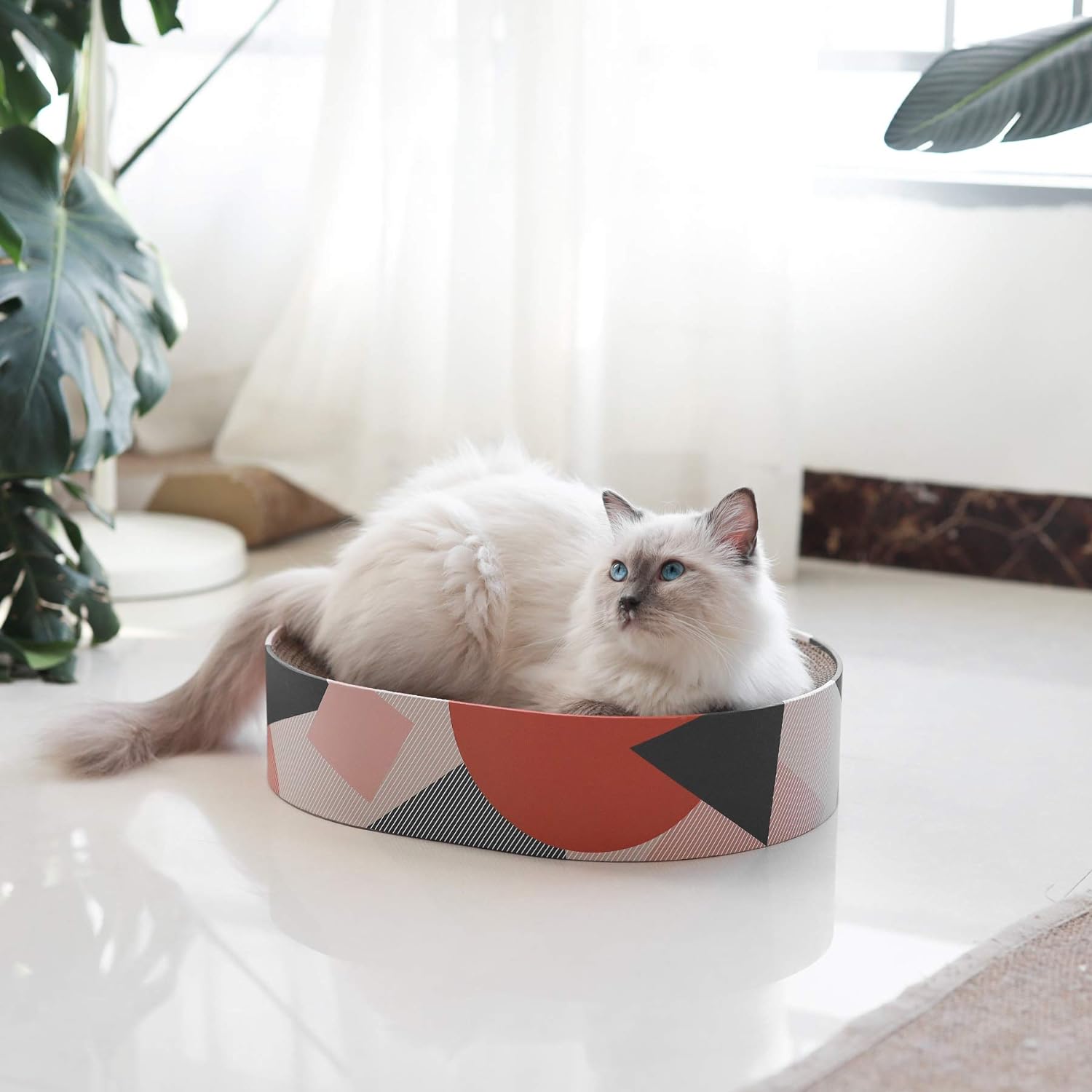 ComSaf Kratzbrett für Katzen, Kratztonne aus Wellpappe, Recycelbar Kratzbretter Katze, Kratzschutz für Sofa, Tür, Mbel, Kratzpappe für Katzen 58 x 25 x 25cm