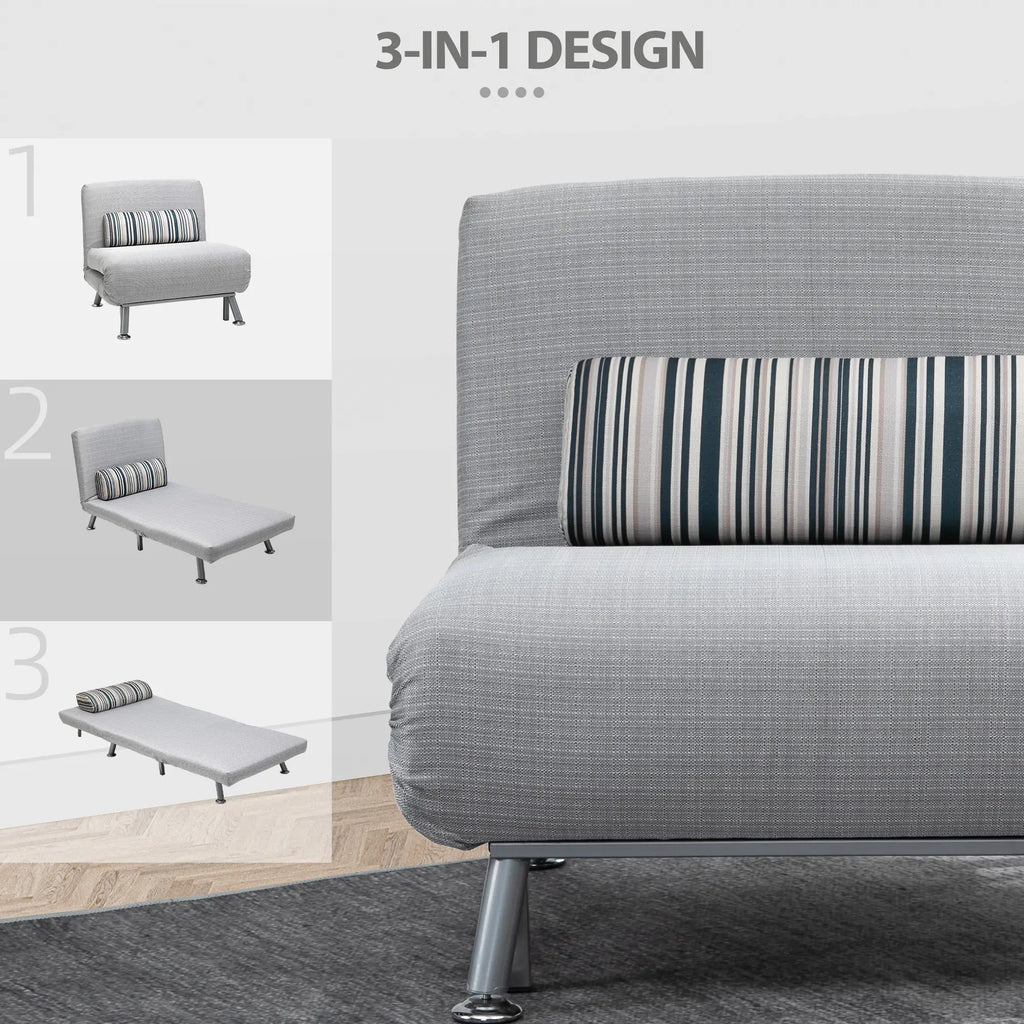 HOMCOM Poltrona Letto 2-in-1 con Schienale Regolabile