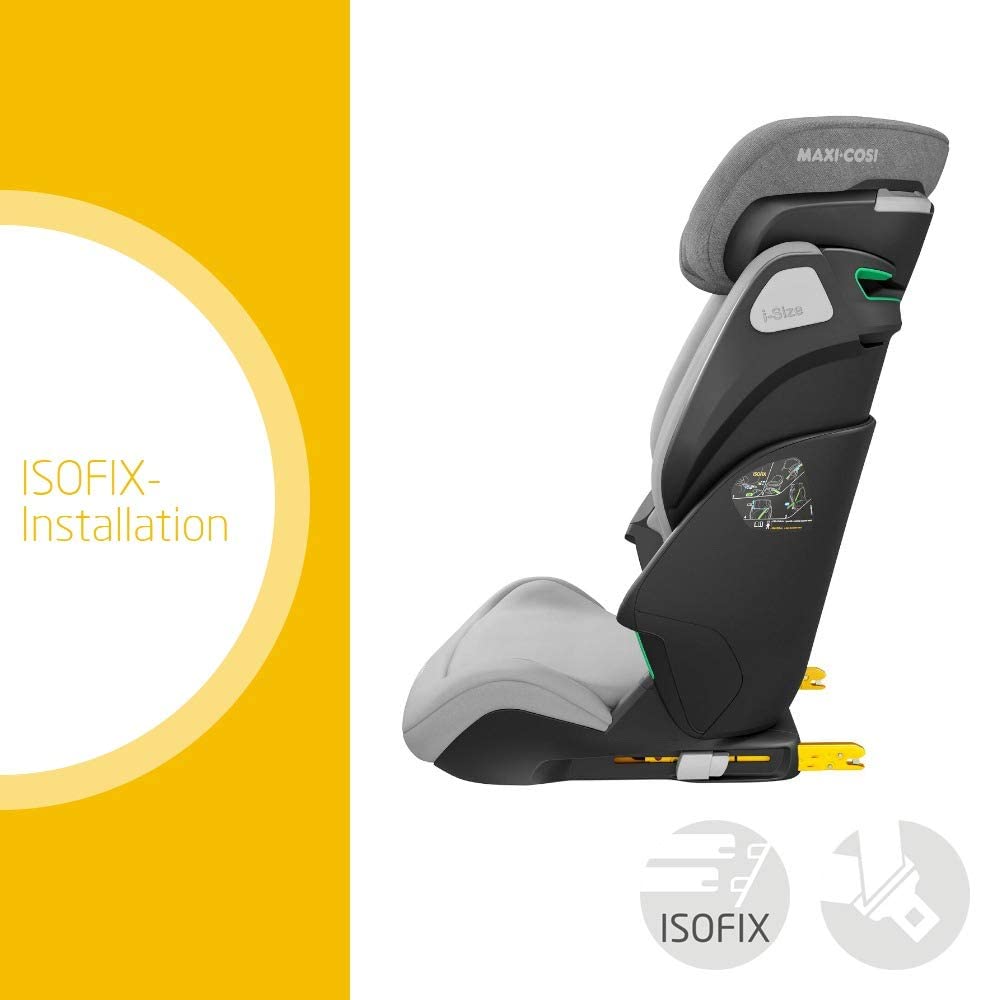 Maxi-Cosi Kore i-Size Seggiolino Auto, 3,5–12 anni, 100–150 cm, Seggiolino ISOFIX, Altezza/larghezza regolabile, Side Protection System Plus, Installazione facile e veloce, Authentic Graphite