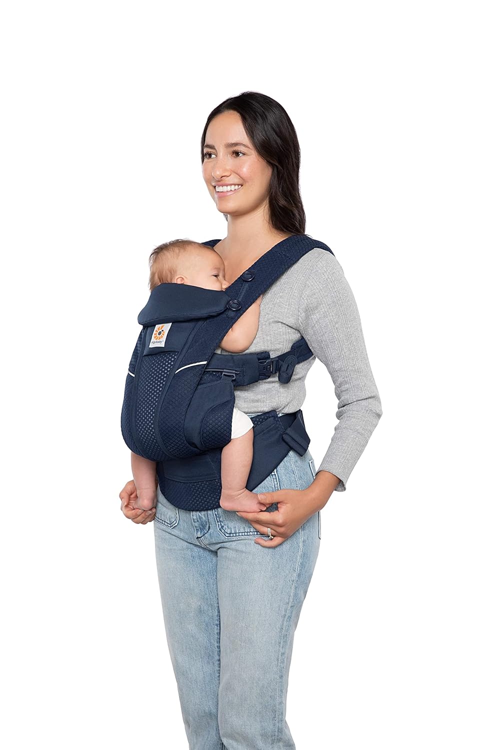 Ergobaby Omni Breeze Marsupio per Neonati dalla Nascita fino a 20 kg, Morbido Mesh SoftFlex a 4 Posizioni, Ergonomico, Porta Bebè, Natural Beige