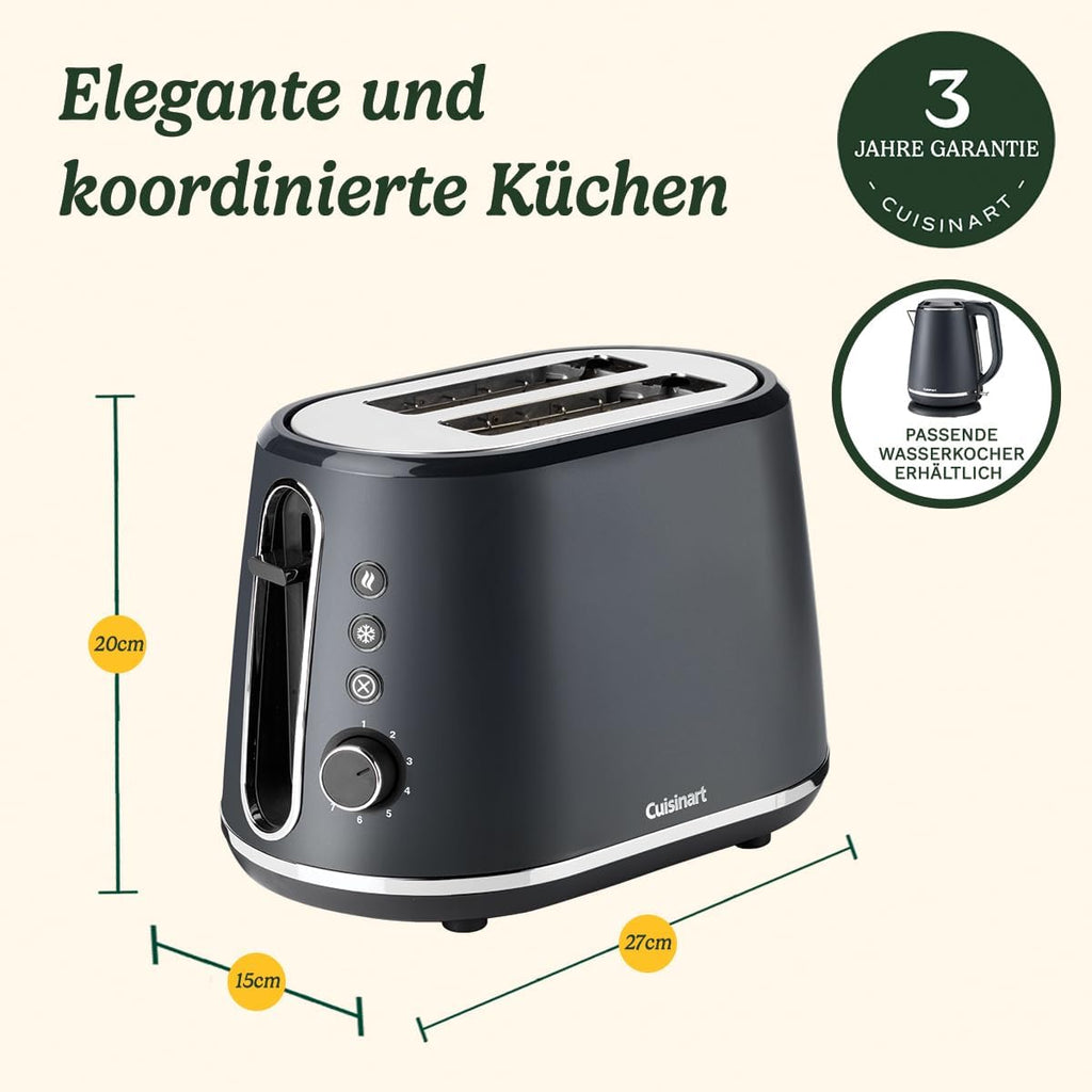 Cuisinart 4-Scheiben-Toaster | Breite Schlitze, ideal für dickes Brot und Bagels | 6 Brunungsstufen plus Abtauung | Breite Schlitze,High-Lift-Hebel | Passender Wasserkocher erhltlich | Perle
