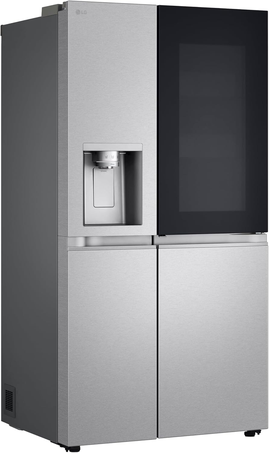 LG GSGV81PYLL Frigorifero Side by Side, Classe E, 635 L, Instaview, Frigorifero con congelatore, Dispenser ghiaccio, ghiaccio tritato, acqua, Total NoFrost, Smart Inverter Compressor, Wi-Fi