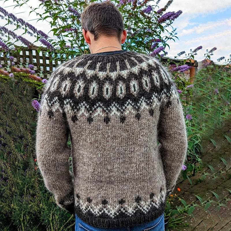 Maglione vintage da uomo girocollo in maglia