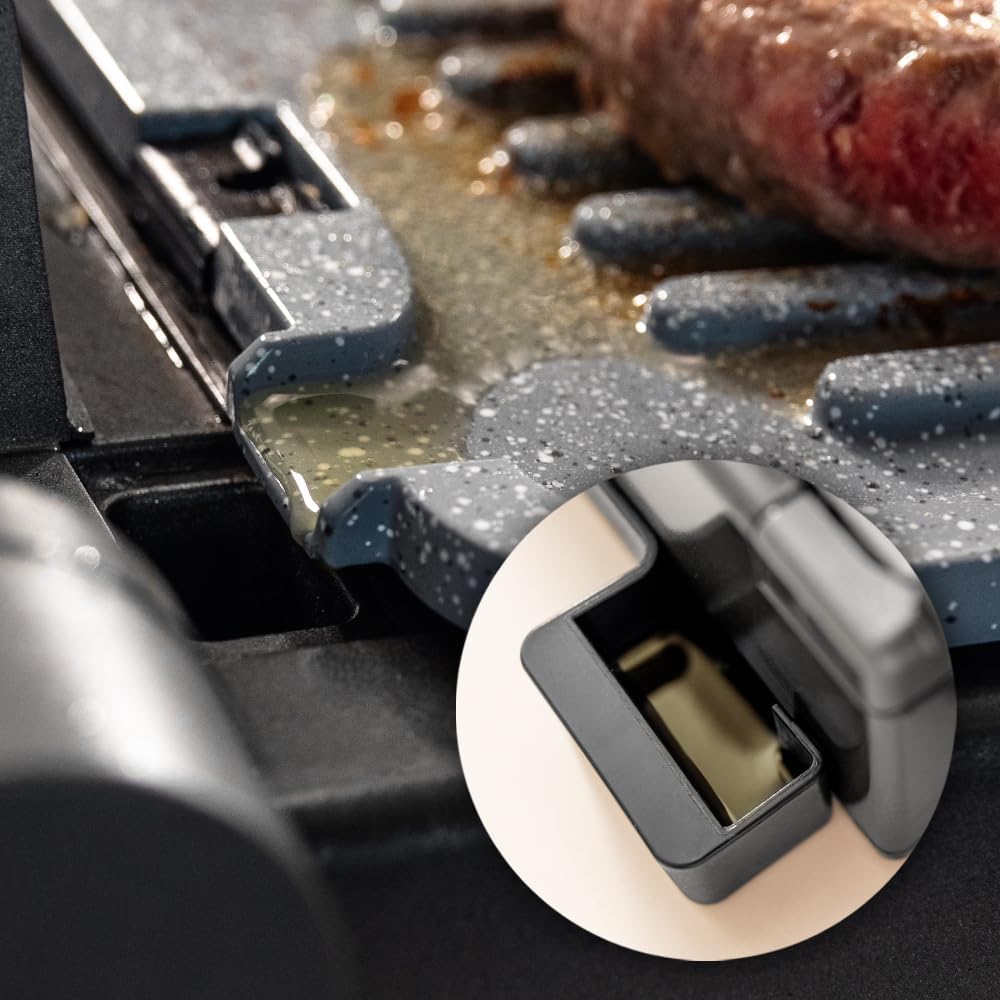 Cecotec Elektrogrill mit abnehmbaren Platten Rockn'Grill Bistro. 2400W, Rauchfreies und gesundes Kochen, Touch-Steuerung, Platten mit unabhängiger Temperaturregelung, inklusive Temperatursonde.