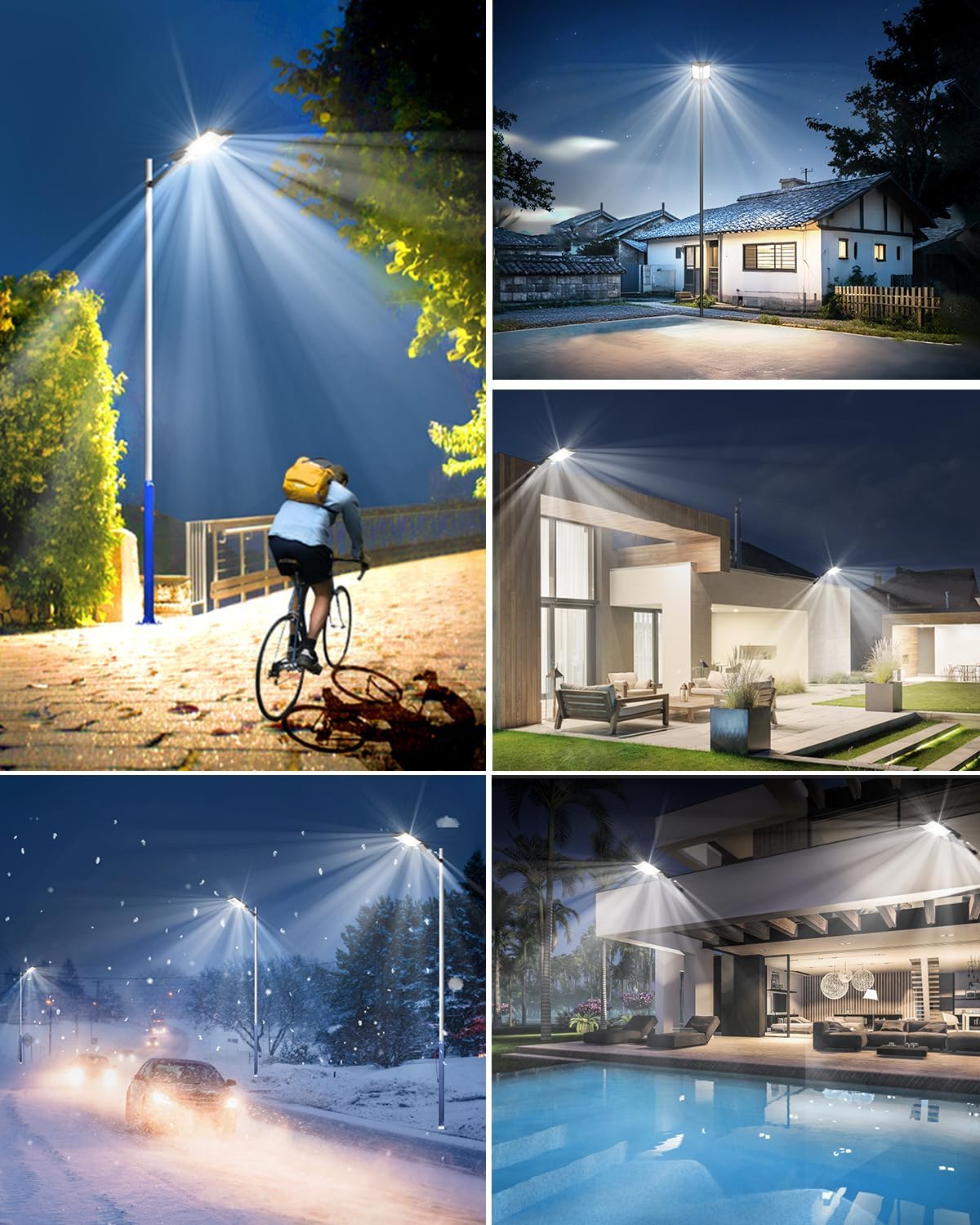 Sararoom 600W Straßenlaterne Solar Wegeleuchte, 594LEDs Solarlampe mit Bewegungsmelder, 6500K Wandleuchten mit Fernbedienung - IP65 Straßenlampe Außen Sicherheitsleuchte für Garten Garage Hof,4Pack