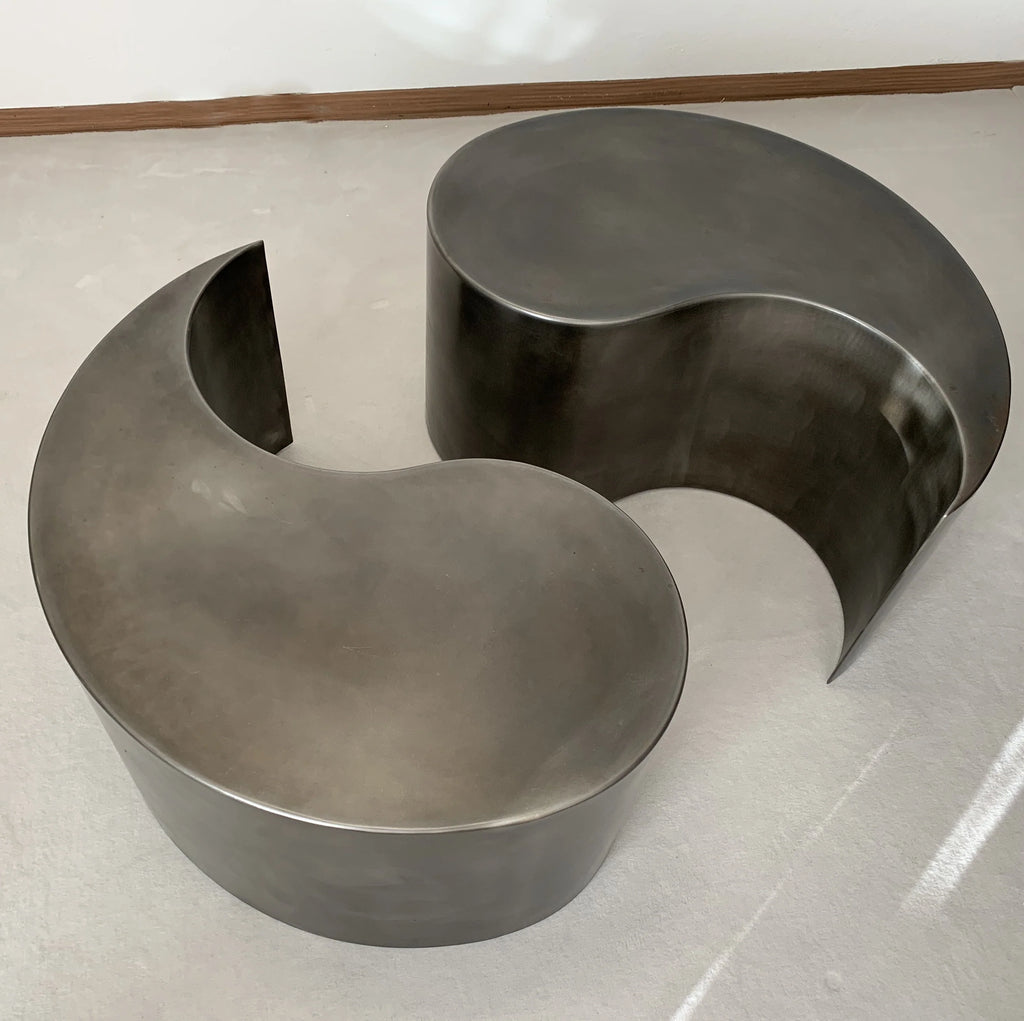 Runder Couchtisch Tao, Rohstahl Ying Yang