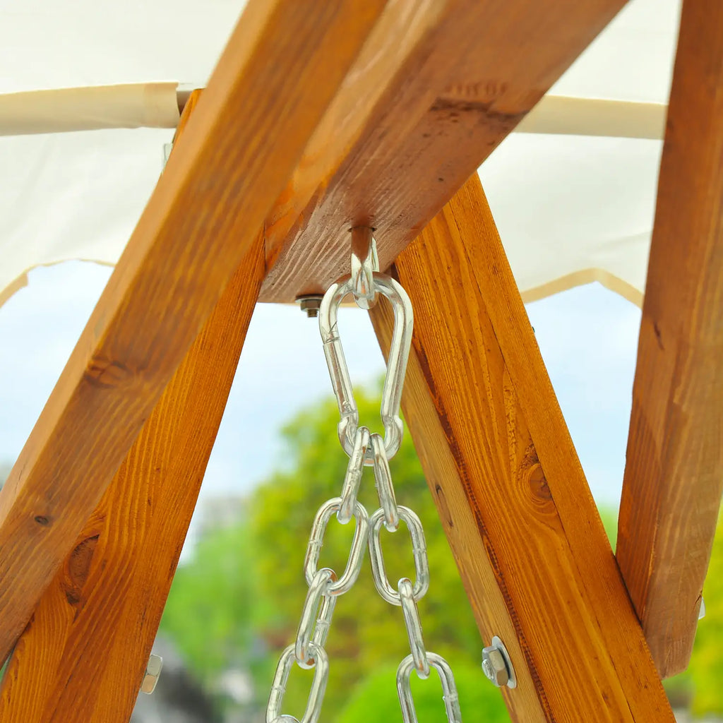 Dondolo da giardino Outsunny a 2 posti con tettoia in larice